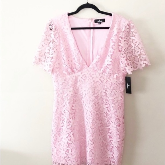 Lulu’s Pink Lace Dress - Picture 3 of 5
